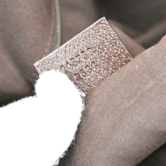 GUCCI Logo Sherry GG Pattern 2set Hand Bag Canvas Leather Brown Italy 32AA107 - Picture 8 of 8